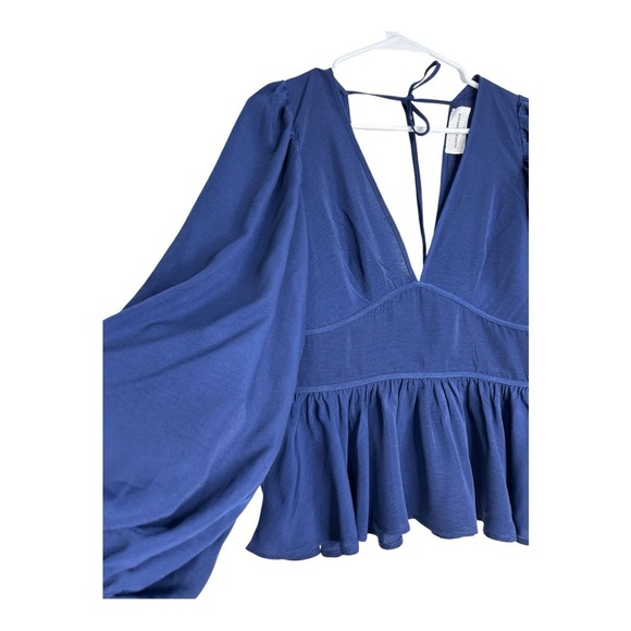 painted threads Tops - Painted Threads Deep Blue Blouse New with Tags